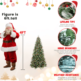 4ft PEPVC Tree Red Fruit35pcs Pine Cone35pcs (Option: 4foot PEPVC tree)